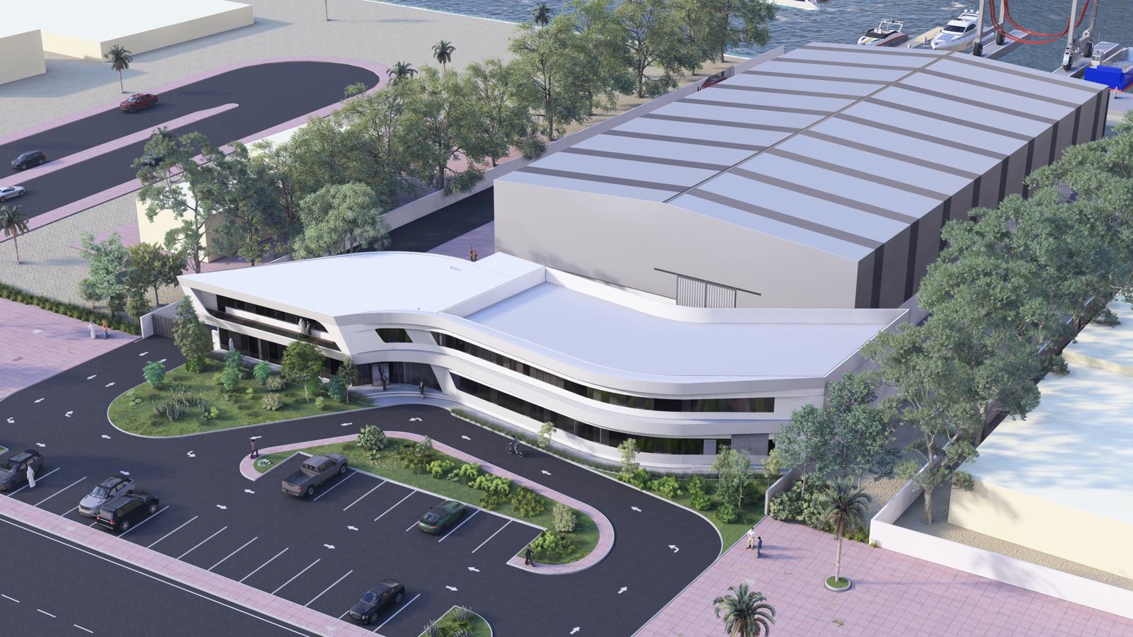 Artist's impression of the new Al Manzel Marine yard and offices